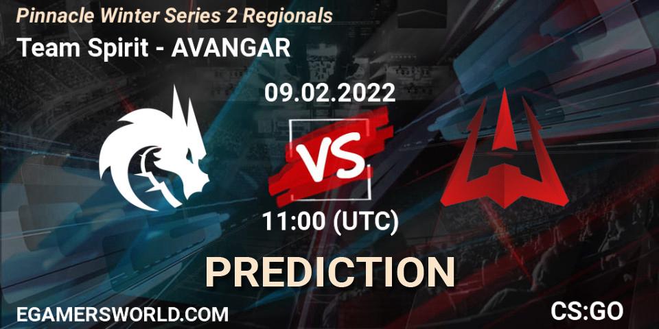 Prognose für das Spiel Team Spirit VS AVANGAR. 09.02.22. CS2 (CS:GO) - Pinnacle Winter Series 2 Regionals