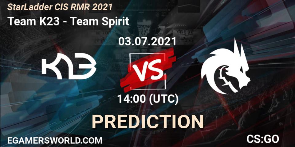 Prognose für das Spiel Team K23 VS Team Spirit. 03.07.21. CS2 (CS:GO) - StarLadder CIS RMR 2021