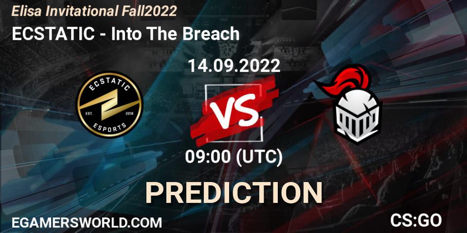 Prognose für das Spiel ECSTATIC VS Into The Breach. 14.09.2022 at 09:00. Counter-Strike (CS2) - Elisa Invitational Fall 2022
