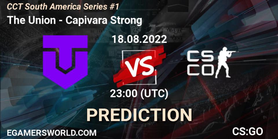 Prognose für das Spiel The Union VS Capivara Strong. 18.08.2022 at 23:40. Counter-Strike (CS2) - CCT South America Series #1