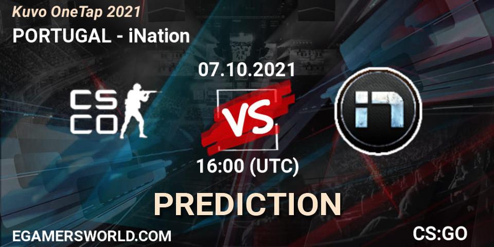 Prognose für das Spiel PORTUGAL VS iNation. 07.10.2021 at 16:00. Counter-Strike (CS2) - Kuvo OneTap 2021