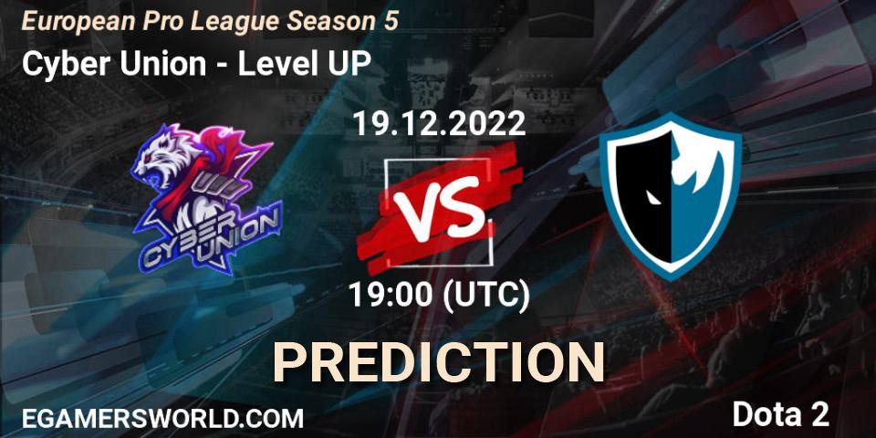 Prognose für das Spiel Cyber Union VS Level UP. 21.12.22. Dota 2 - European Pro League Season 5