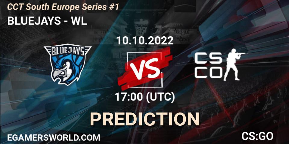 Prognose für das Spiel BLUEJAYS VS WLGaming Esports. 10.10.22. CS2 (CS:GO) - CCT South Europe Series #1