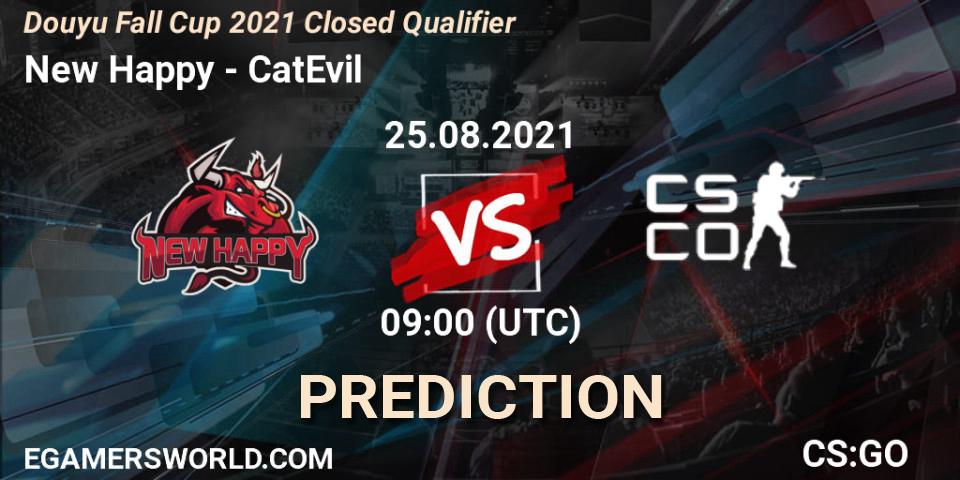 Prognose für das Spiel New Happy VS CatEvil. 25.08.21. CS2 (CS:GO) - Douyu Fall Cup 2021 Closed Qualifier
