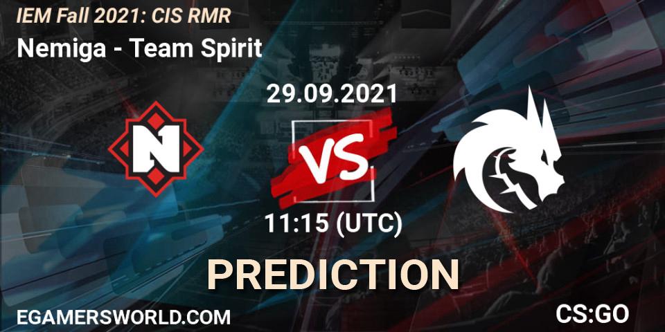 Prognose für das Spiel Nemiga VS Team Spirit. 29.09.21. CS2 (CS:GO) - IEM Fall 2021: CIS RMR