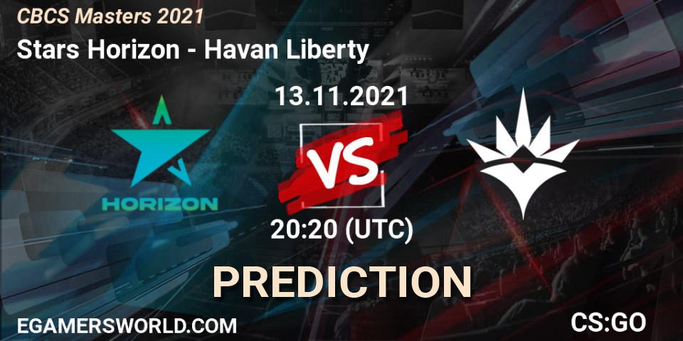 Prognose für das Spiel Stars Horizon VS Havan Liberty. 13.11.2021 at 20:20. Counter-Strike (CS2) - CBCS Masters 2021