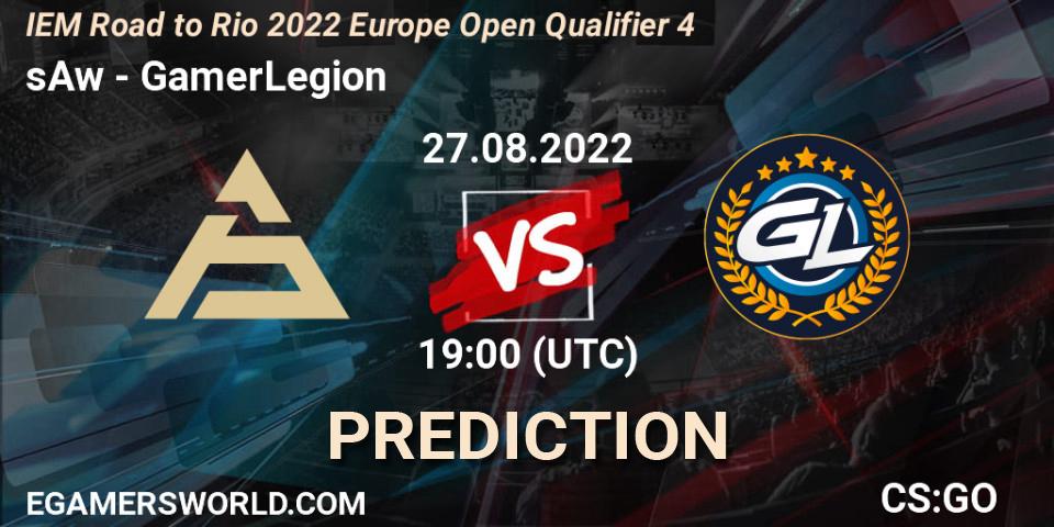 Prognose für das Spiel sAw VS GamerLegion. 27.08.2022 at 18:45. Counter-Strike (CS2) - IEM Road to Rio 2022 Europe Open Qualifier 4