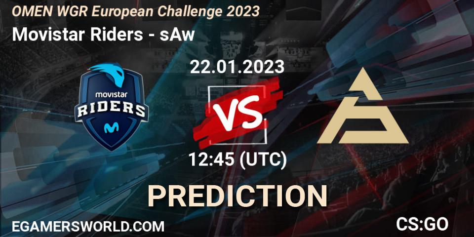 Prognose für das Spiel Movistar Riders VS sAw. 22.01.2023 at 12:45. Counter-Strike (CS2) - OMEN WGR European Challenge 2023