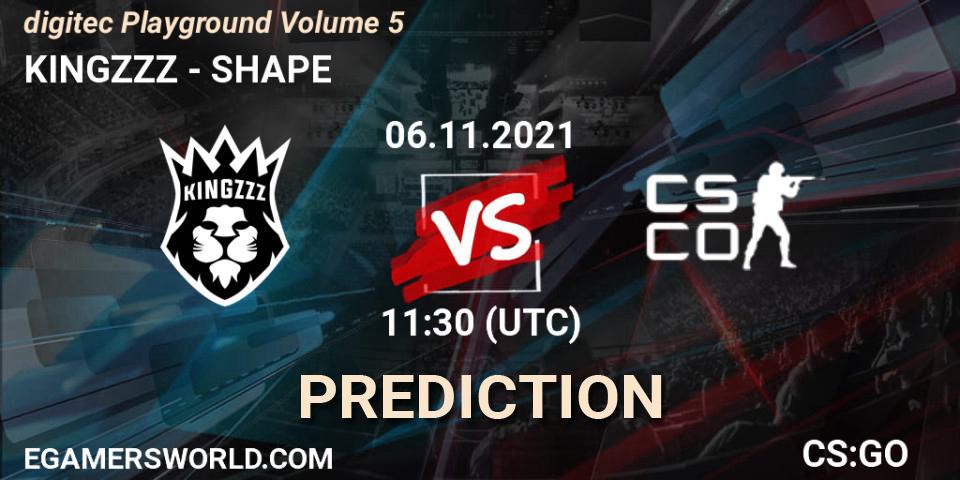 Prognose für das Spiel KINGZZZ VS SHAPE. 06.11.2021 at 12:15. Counter-Strike (CS2) - digitec Playground Volume 5 