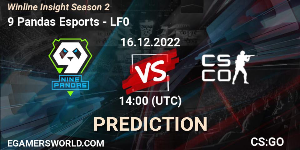 Prognose für das Spiel 9 Pandas Esports VS LF0. 16.12.2022 at 14:00. Counter-Strike (CS2) - Winline Insight Season 2