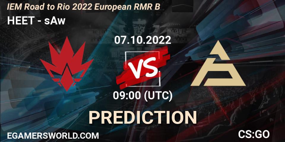 Prognose für das Spiel HEET VS sAw. 07.10.2022 at 09:00. Counter-Strike (CS2) - IEM Road to Rio 2022 European RMR B