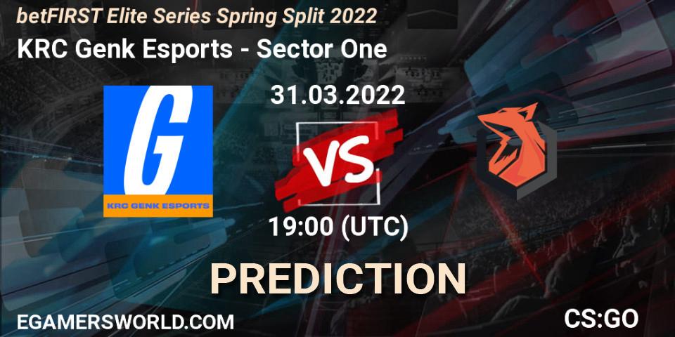 Prognose für das Spiel KRC Genk Esports VS Sector One. 31.03.2022 at 19:30. Counter-Strike (CS2) - Elite Series 2022: Spring Split