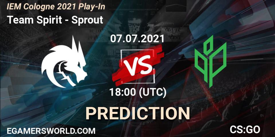Prognose für das Spiel Team Spirit VS Sprout. 07.07.2021 at 18:00. Counter-Strike (CS2) - IEM Cologne 2021 Play-In