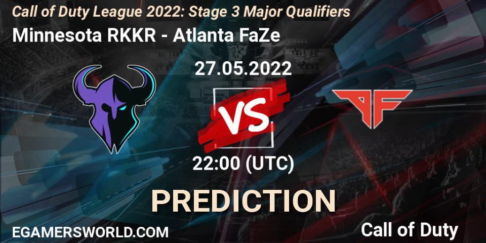 Prognose für das Spiel Minnesota RØKKR VS Atlanta FaZe. 27.05.22. Call of Duty - Call of Duty League 2022: Stage 3