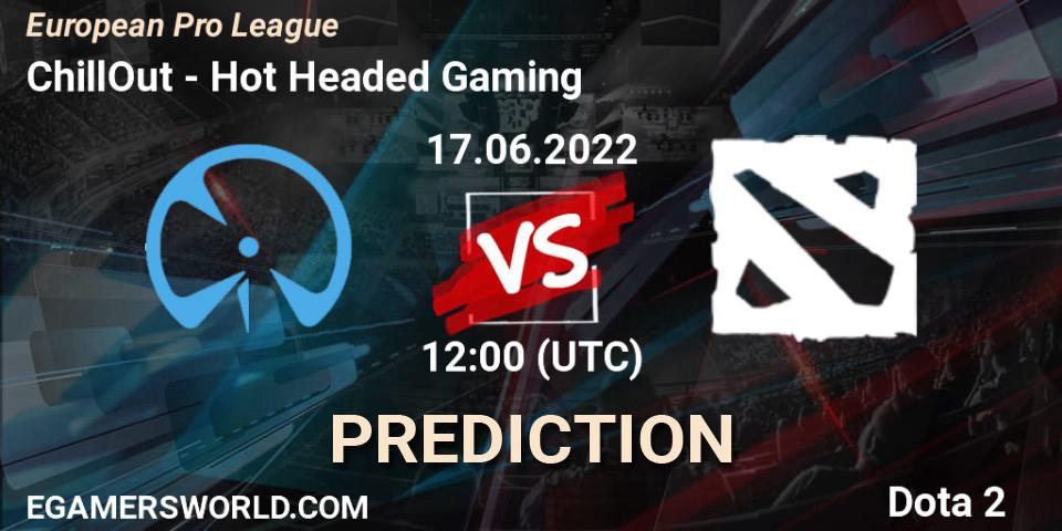 Prognose für das Spiel ChillOut VS Hot Headed Gaming. 17.06.2022 at 13:05. Dota 2 - European Pro League