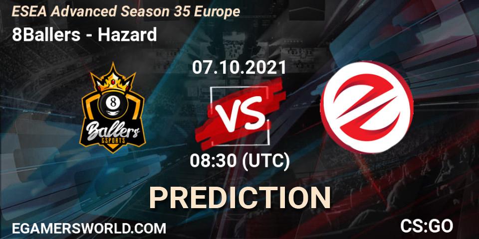 Prognose für das Spiel 8Ballers VS Hazard. 07.10.21. CS2 (CS:GO) - ESEA Advanced Season 35 Europe
