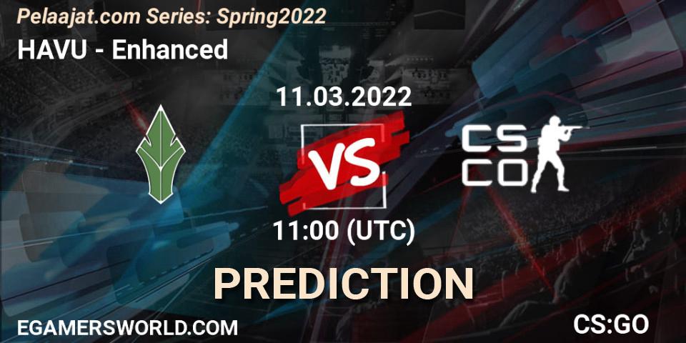 Prognose für das Spiel HAVU VS Enhanced EC. 11.03.2022 at 11:00. Counter-Strike (CS2) - Pelaajat.com Series: Spring 2022