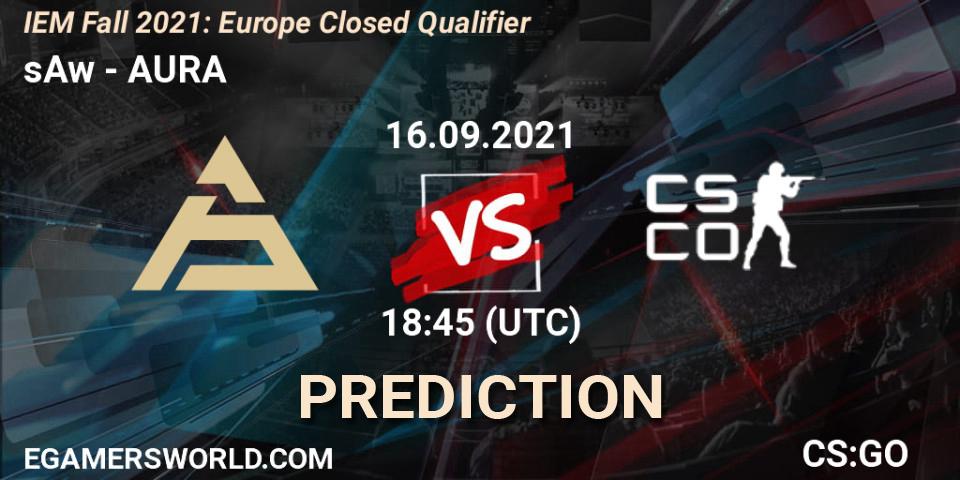 Prognose für das Spiel sAw VS AURA. 16.09.2021 at 18:45. Counter-Strike (CS2) - IEM Fall 2021: Europe Closed Qualifier