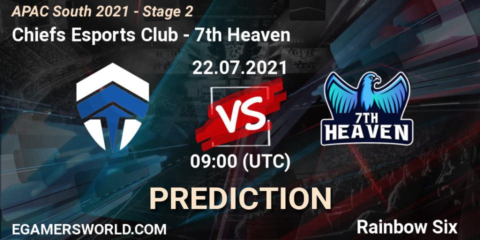 Prognose für das Spiel Chiefs Esports Club VS 7th Heaven. 22.07.21. Rainbow Six - APAC South 2021 - Stage 2