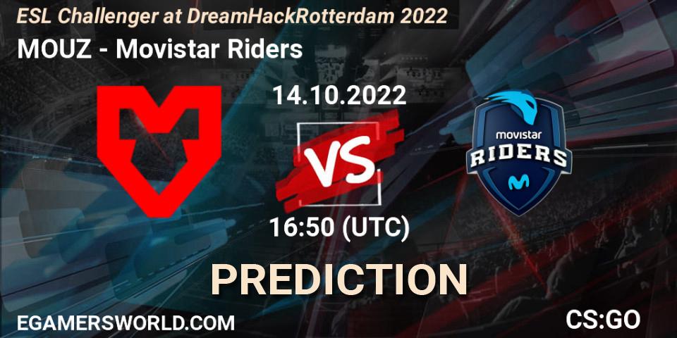 Prognose für das Spiel MOUZ VS Movistar Riders. 14.10.22. CS2 (CS:GO) - ESL Challenger at DreamHack Rotterdam 2022