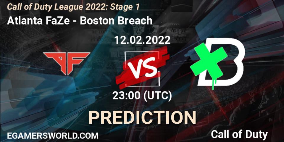 Prognose für das Spiel Atlanta FaZe VS Boston Breach. 12.02.22. Call of Duty - Call of Duty League 2022: Stage 1