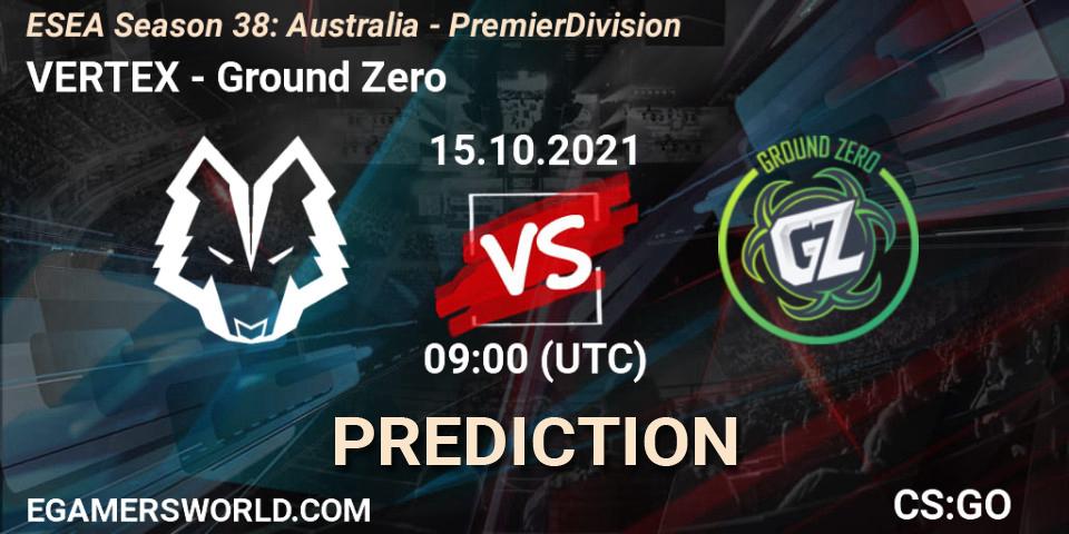 Prognose für das Spiel VERTEX VS Ground Zero. 15.10.21. CS2 (CS:GO) - ESEA Season 38: Australia - Premier Division