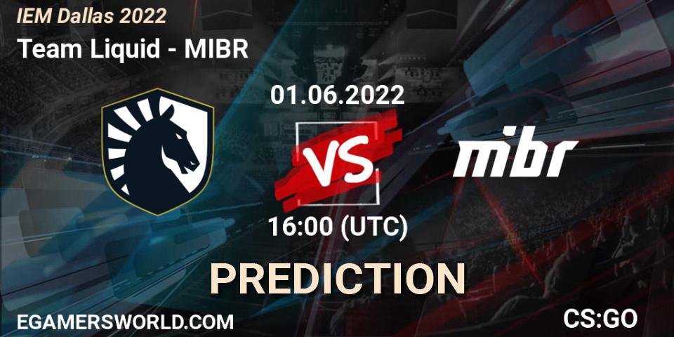 Prognose für das Spiel Team Liquid VS MIBR. 01.06.2022 at 16:00. Counter-Strike (CS2) - IEM Dallas 2022