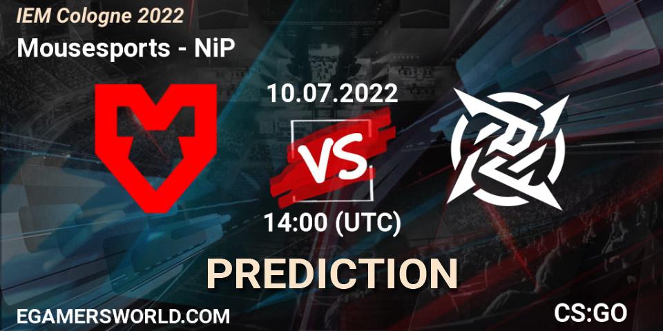 Prognose für das Spiel Mousesports VS NiP. 10.07.22. CS2 (CS:GO) - IEM Cologne 2022