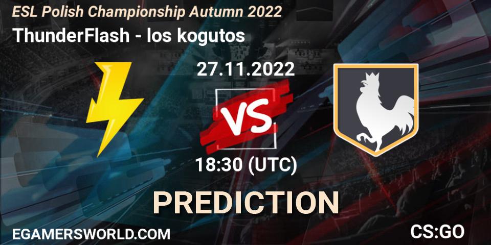 Prognose für das Spiel ThunderFlash VS los kogutos. 27.11.22. CS2 (CS:GO) - ESL Polish Championship Autumn 2022