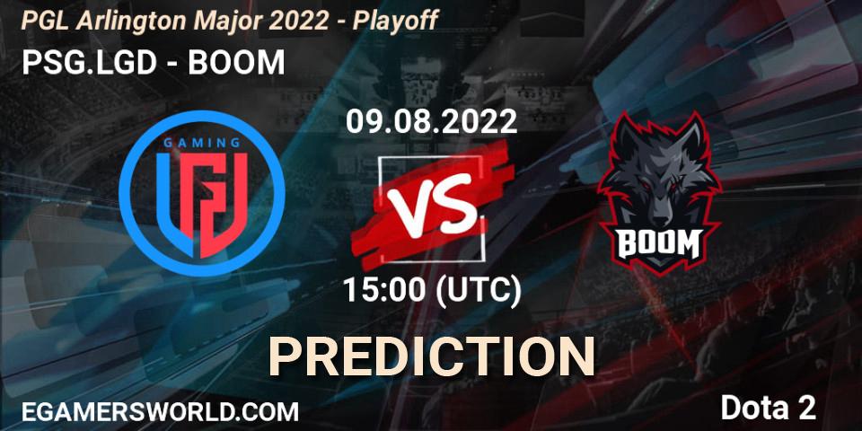Prognose für das Spiel PSG.LGD VS BOOM. 09.08.2022 at 15:01. Dota 2 - PGL Arlington Major 2022 - Playoff