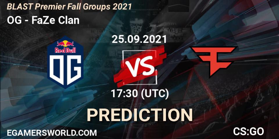 Prognose für das Spiel OG VS FaZe Clan. 25.09.2021 at 18:30. Counter-Strike (CS2) - BLAST Premier Fall Groups 2021
