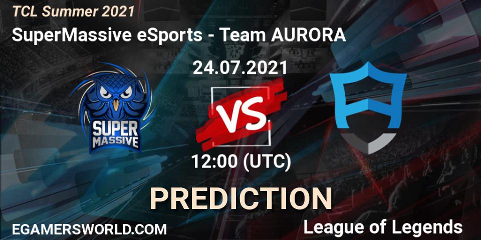 Prognose für das Spiel SuperMassive eSports VS Team AURORA. 24.07.21. LoL - TCL Summer 2021