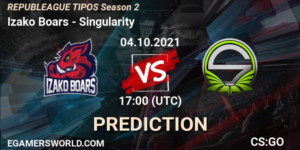Prognose für das Spiel Izako Boars VS Singularity. 04.10.21. CS2 (CS:GO) - REPUBLEAGUE Season 2