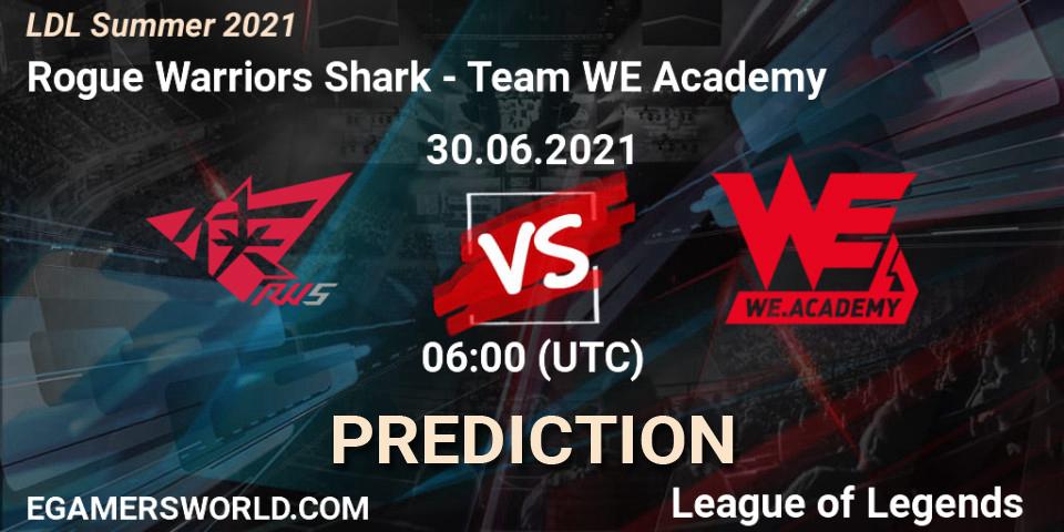 Prognose für das Spiel Rogue Warriors Shark VS Team WE Academy. 30.06.2021 at 06:00. LoL - LDL Summer 2021