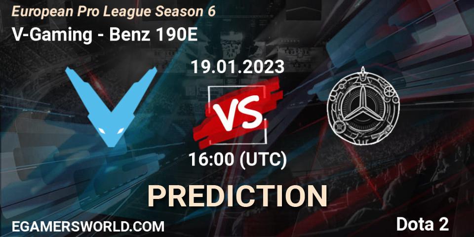Prognose für das Spiel V-Gaming VS Benz 190E. 19.01.23. Dota 2 - European Pro League Season 6