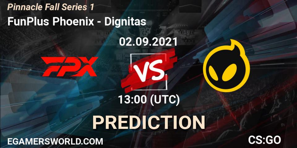 Prognose für das Spiel FunPlus Phoenix VS Dignitas. 02.09.21. CS2 (CS:GO) - Pinnacle Fall Series #1