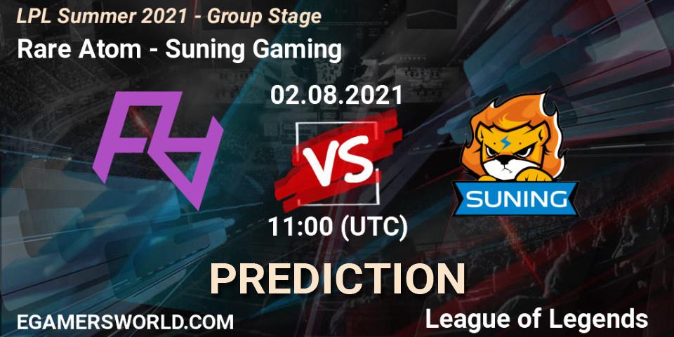 Prognose für das Spiel Rare Atom VS Suning Gaming. 02.08.2021 at 11:40. LoL - LPL Summer 2021 - Group Stage