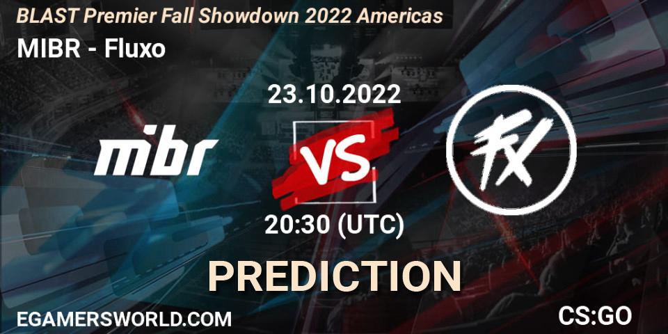 Prognose für das Spiel MIBR VS Fluxo. 23.10.22. CS2 (CS:GO) - BLAST Premier Fall Showdown 2022 Americas