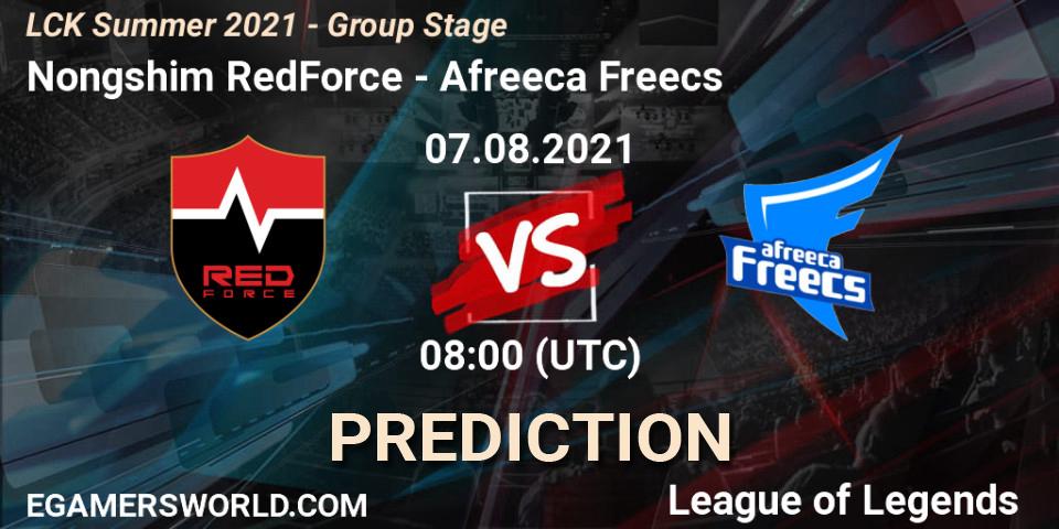 Prognose für das Spiel Nongshim RedForce VS Afreeca Freecs. 07.08.21. LoL - LCK Summer 2021 - Group Stage
