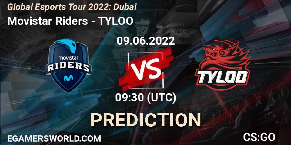 Prognose für das Spiel Movistar Riders VS TYLOO. 09.06.22. CS2 (CS:GO) - Global Esports Tour 2022: Dubai