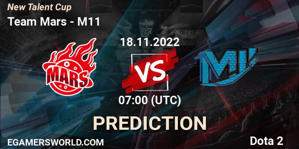 Prognose für das Spiel Team Mars VS M11. 18.11.2022 at 07:00. Dota 2 - New Talent Cup