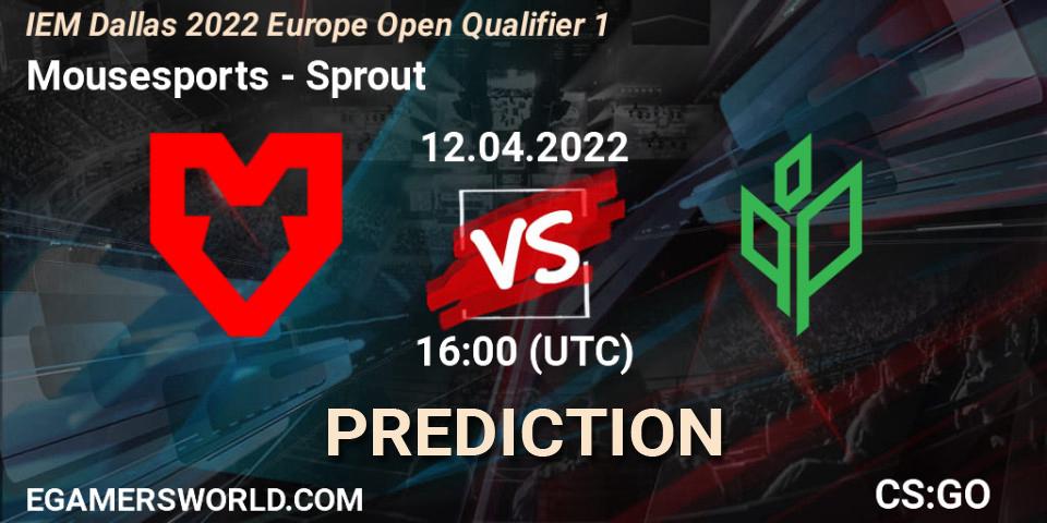 Prognose für das Spiel Mousesports VS Sprout. 12.04.22. CS2 (CS:GO) - IEM Dallas 2022 Europe Open Qualifier 1