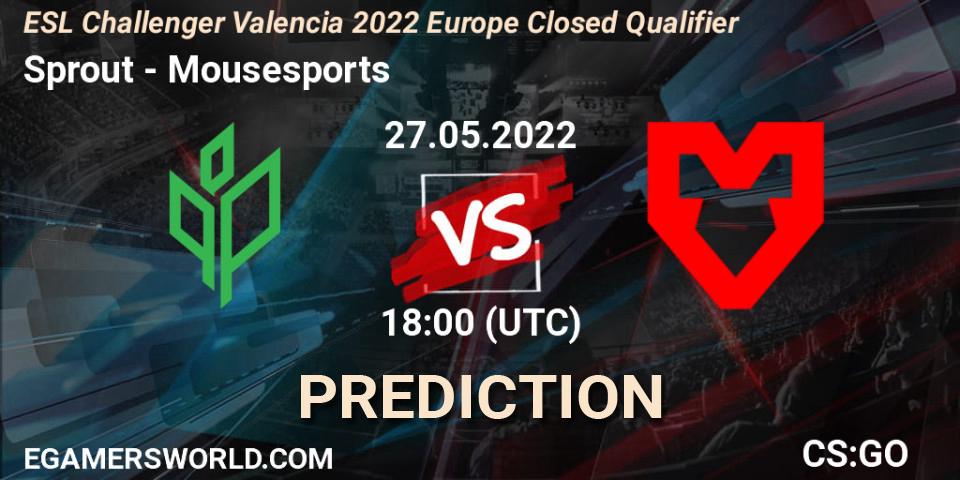 Prognose für das Spiel Sprout VS Mousesports. 27.05.2022 at 18:00. Counter-Strike (CS2) - ESL Challenger Valencia 2022 Europe Closed Qualifier
