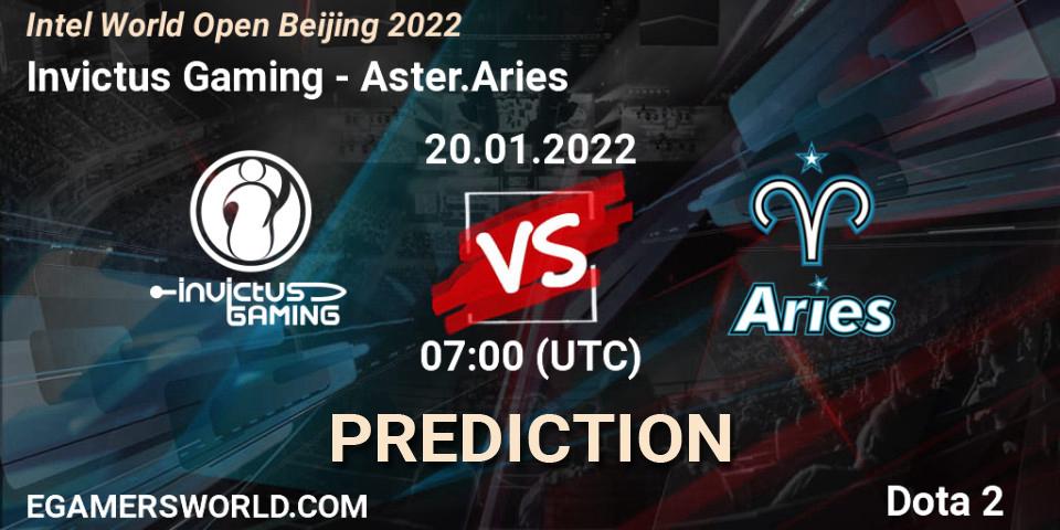 Prognose für das Spiel Invictus Gaming VS Aster.Aries. 20.01.22. Dota 2 - Intel World Open Beijing 2022