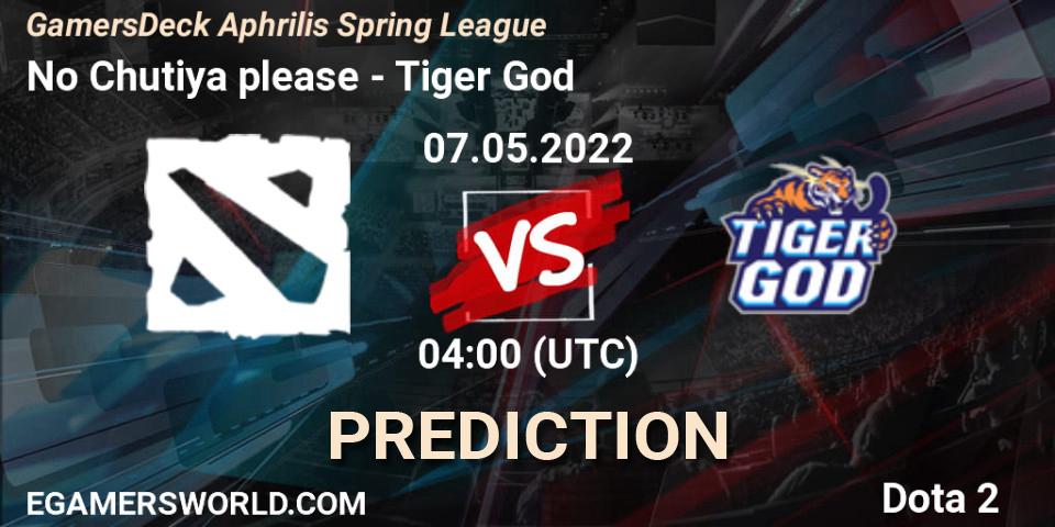 Prognose für das Spiel No Chutiya please VS Tiger God. 07.05.22. Dota 2 - GamersDeck Aphrilis Spring League