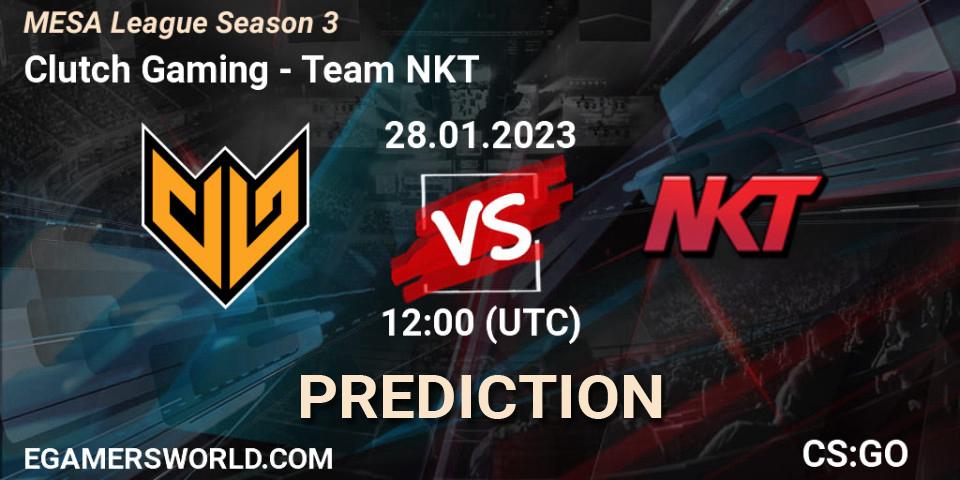 Prognose für das Spiel Clutch Gaming VS Team NKT. 28.01.23. CS2 (CS:GO) - MESA League Season 3