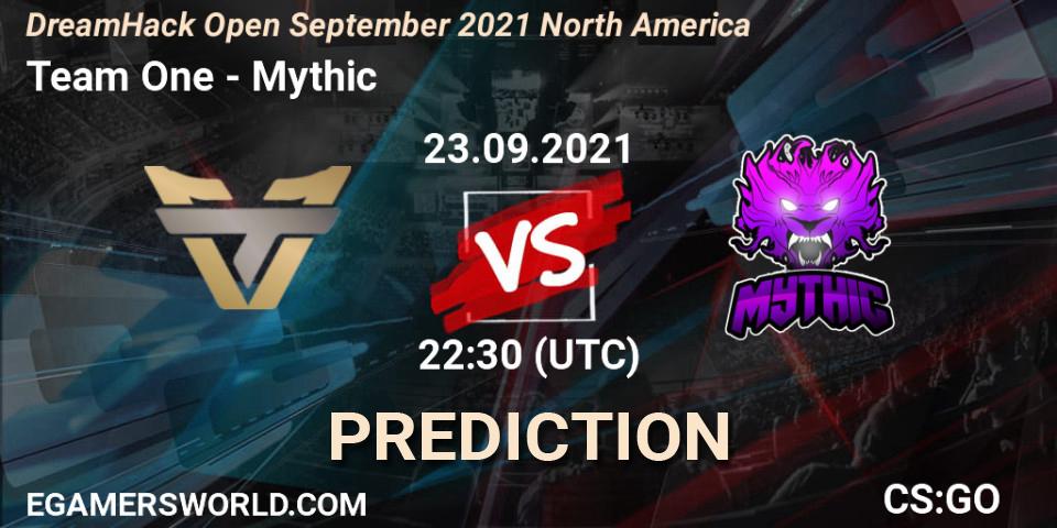 Prognose für das Spiel Team One VS Mythic. 23.09.21. CS2 (CS:GO) - DreamHack Open September 2021 North America