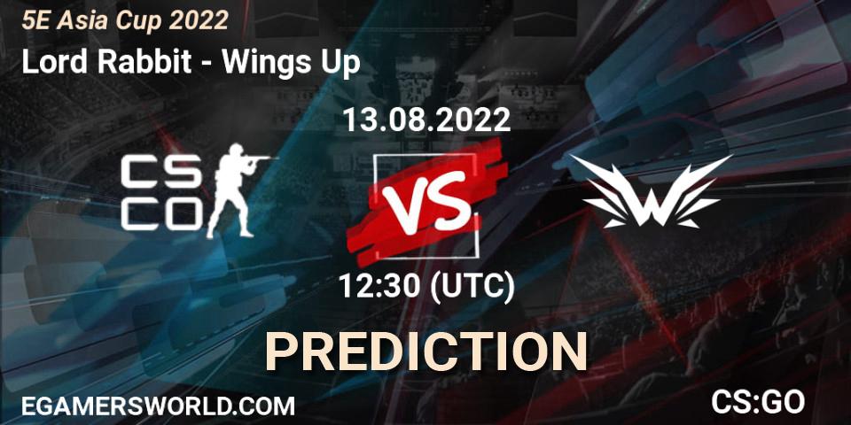 Prognose für das Spiel Lord Rabbit VS Wings Up. 13.08.2022 at 12:30. Counter-Strike (CS2) - 5E Asia Cup 2022