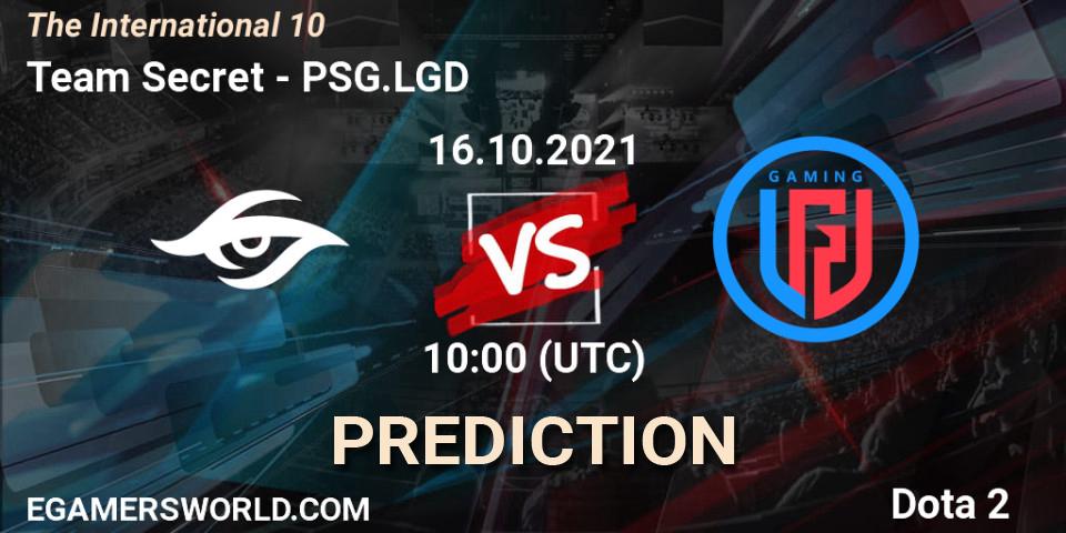 Prognose für das Spiel Team Secret VS PSG.LGD. 16.10.21. Dota 2 - The Internationa 2021