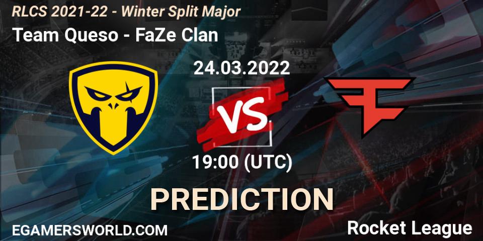 Prognose für das Spiel Team Queso VS FaZe Clan. 24.03.2022 at 21:00. Rocket League - RLCS 2021-22 - Winter Split Major
